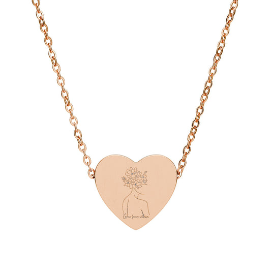 Grow from Within Engraved Heart Necklace