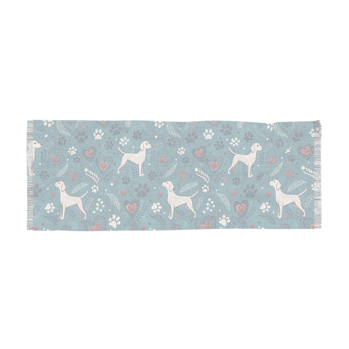 Dog Paw & Hearts Lightweight Scarf