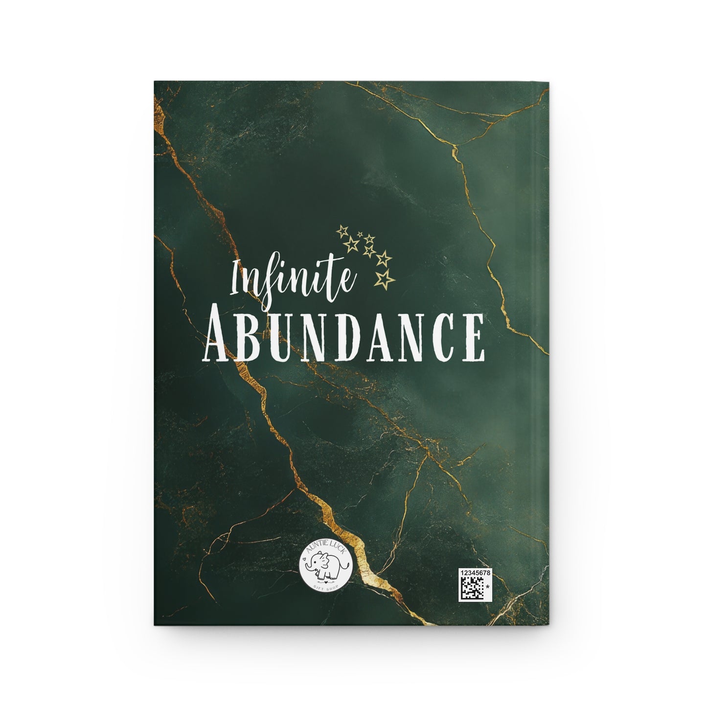 Infinite Abundance Hardcover Journal — Luxury Green Marble Gratitude Notebook