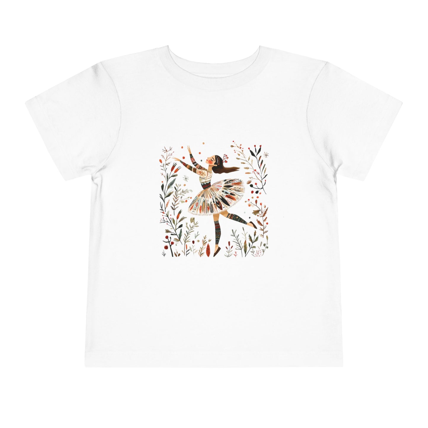 Nutcracker Ballet Scandanavian-Style Dance Toddler Tee, Cute Kids Dance Shirt, Short Sleeve Toddler Top, Gift for Little Dancers, Birthday Party Outfit