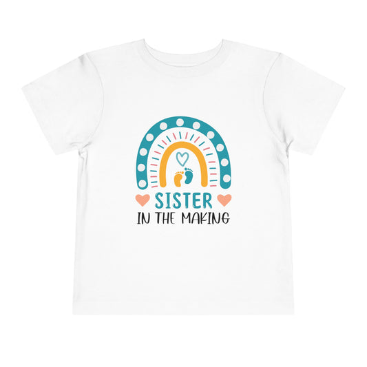 Sister in the Making Toddler Tee, Cute Boho Kids T-Shirt, Baby Shower Gift, Family Announcement Shirt, Playdate Outfit, Sibling Reveal Tee
