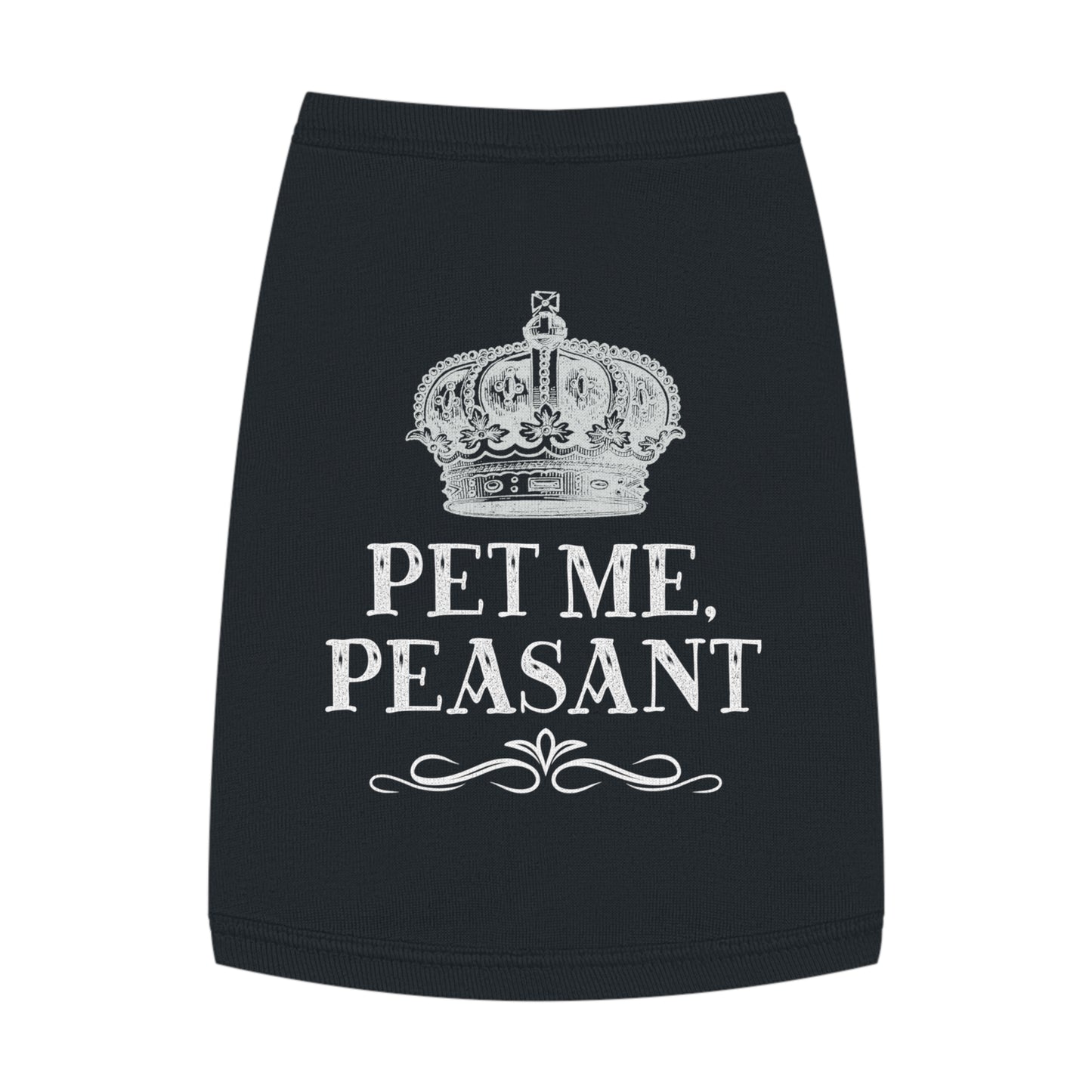 Crown Dog Shirt — "Pet Me, Peasant" in Black