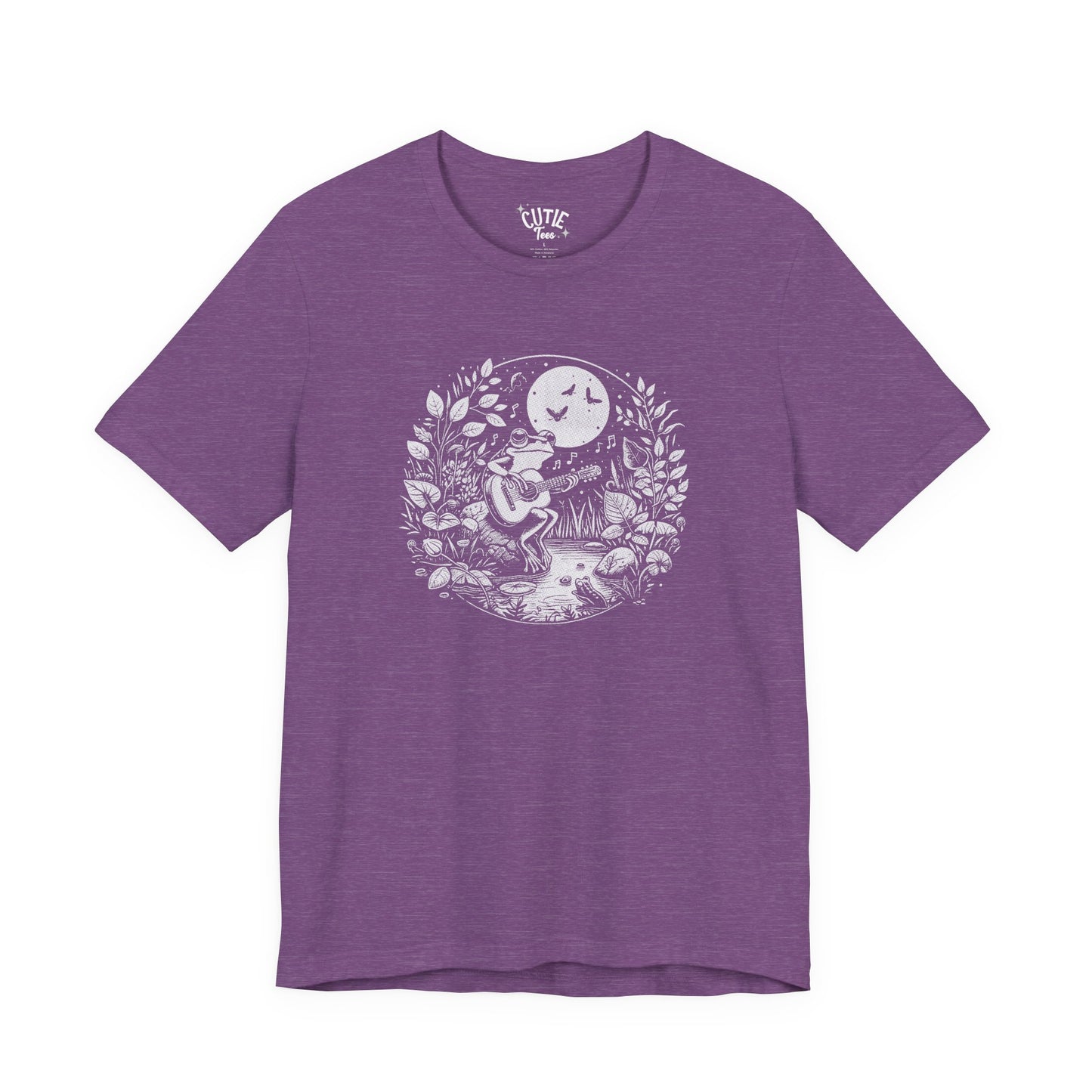 Frog with Guitar Nature Graphic Tee, Unisex Outdoor Shirt, Casual Wear, Gift for Nature Lovers, Music Theme Apparel, Bohemian Style Clothing