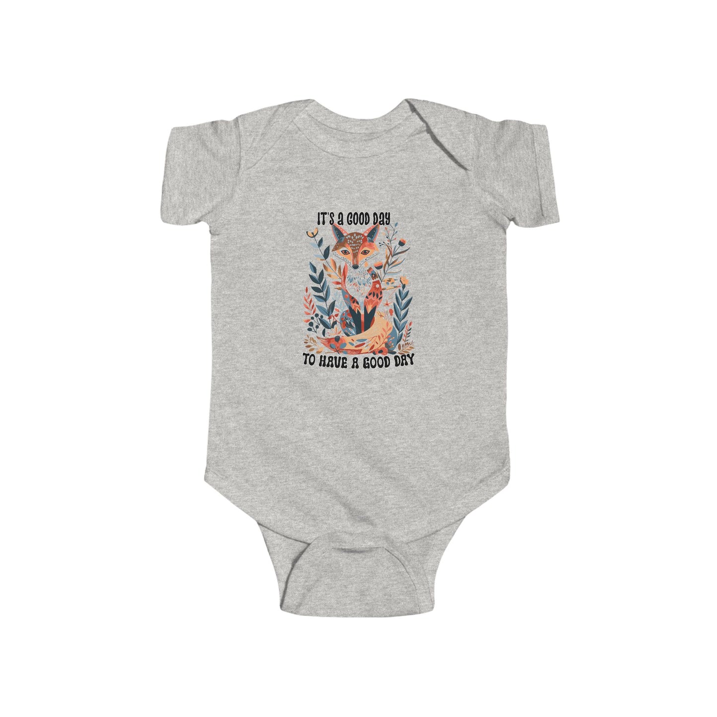 Baby Fox Boho Onesie - Infant Fine Jersey Bodysuit with Positive Vibes