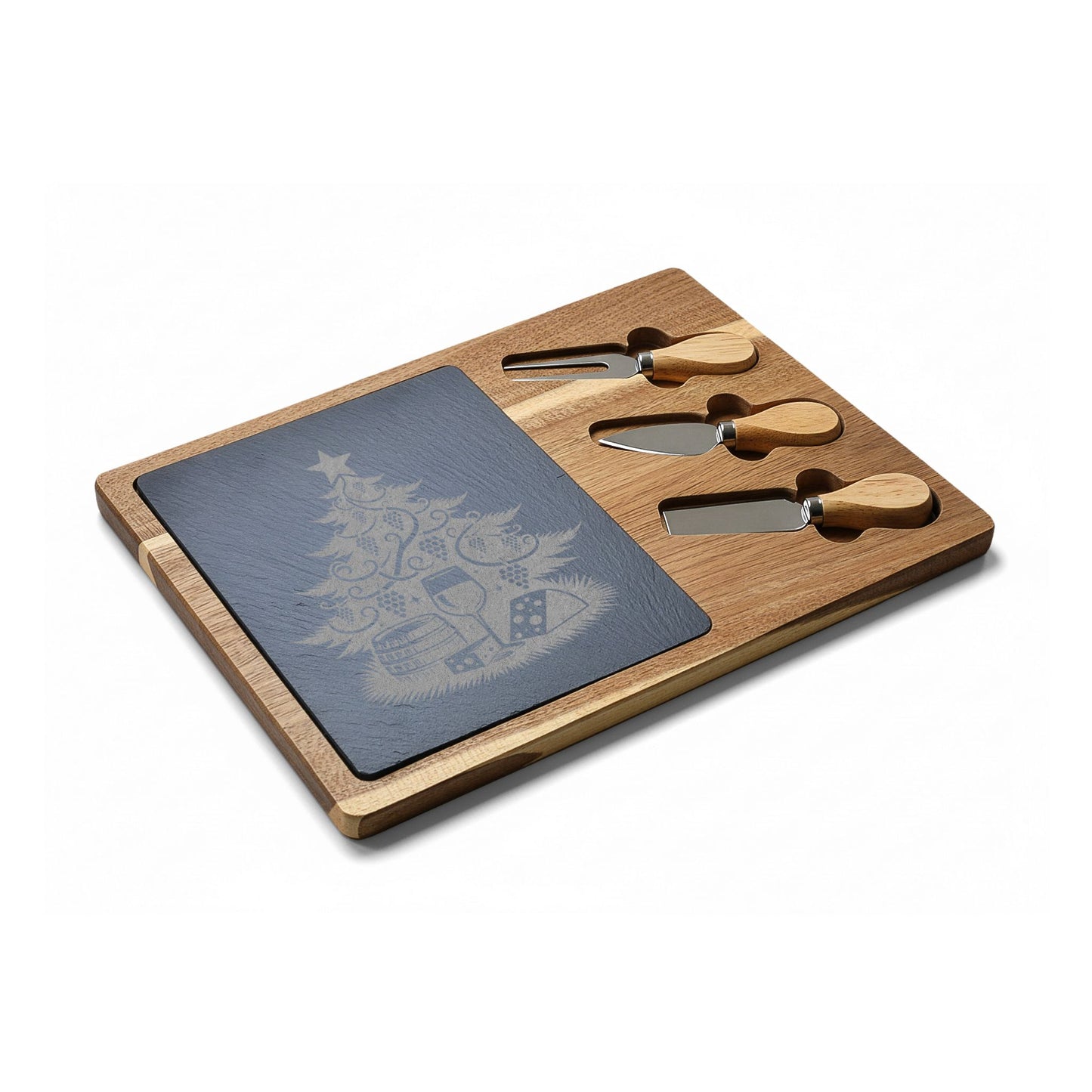Engraved Christmas Charcuterie Board Set