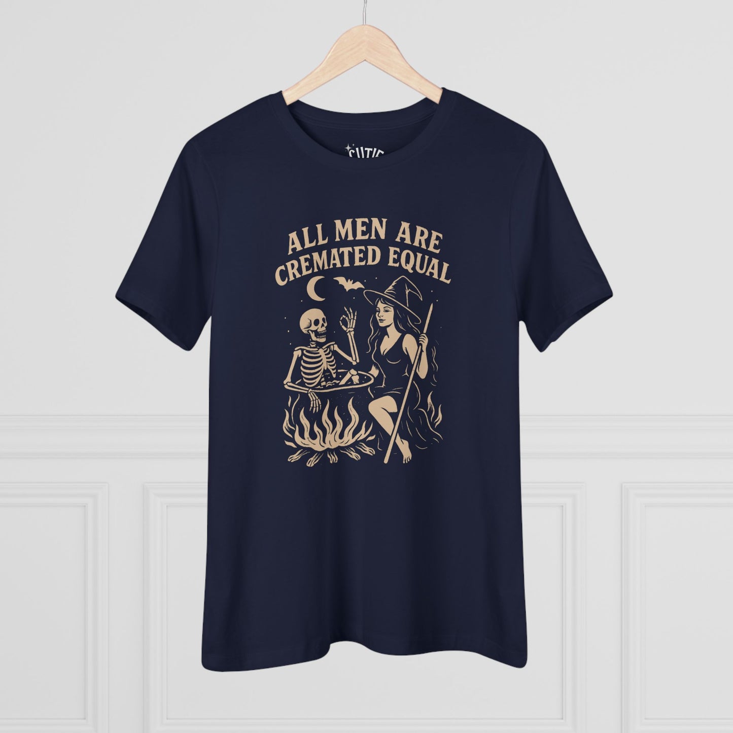 All Men Are Cremated Equal Women's Graphic Tee, Halloween Shirt, Witchy Apparel, Cute Tee for Spooky Season, Gift for Her