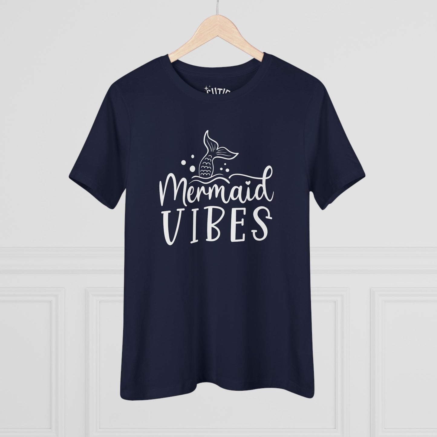 Mermaid Vibes Women's Cotton Tee, Summer Fashion, Beachwear, Gift for Her, Casual Wear, Ocean Lover Shirt