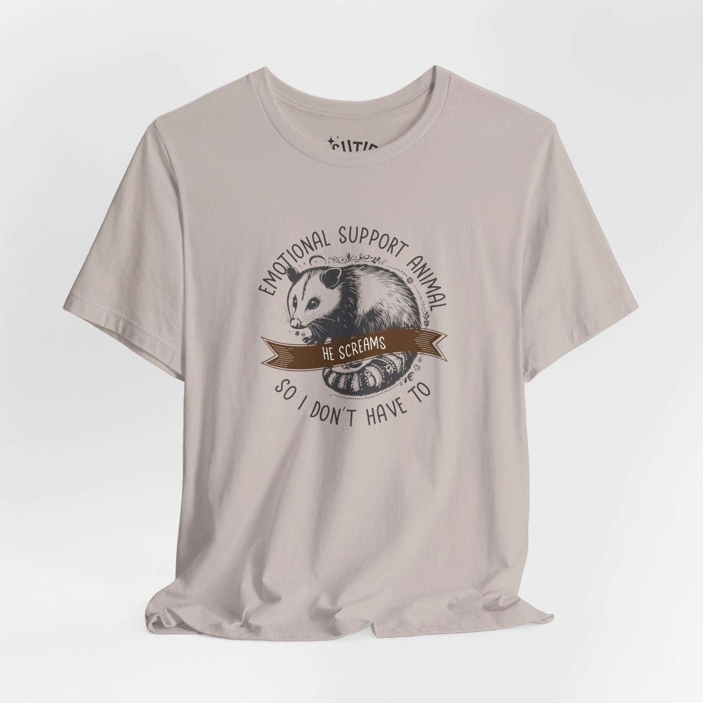 Emotional Support Opossum Animal Tee, Funny Animal Lover Shirt, Gift for Pet Owners, Casual Wear, Birthday Gift, Quirky Humor