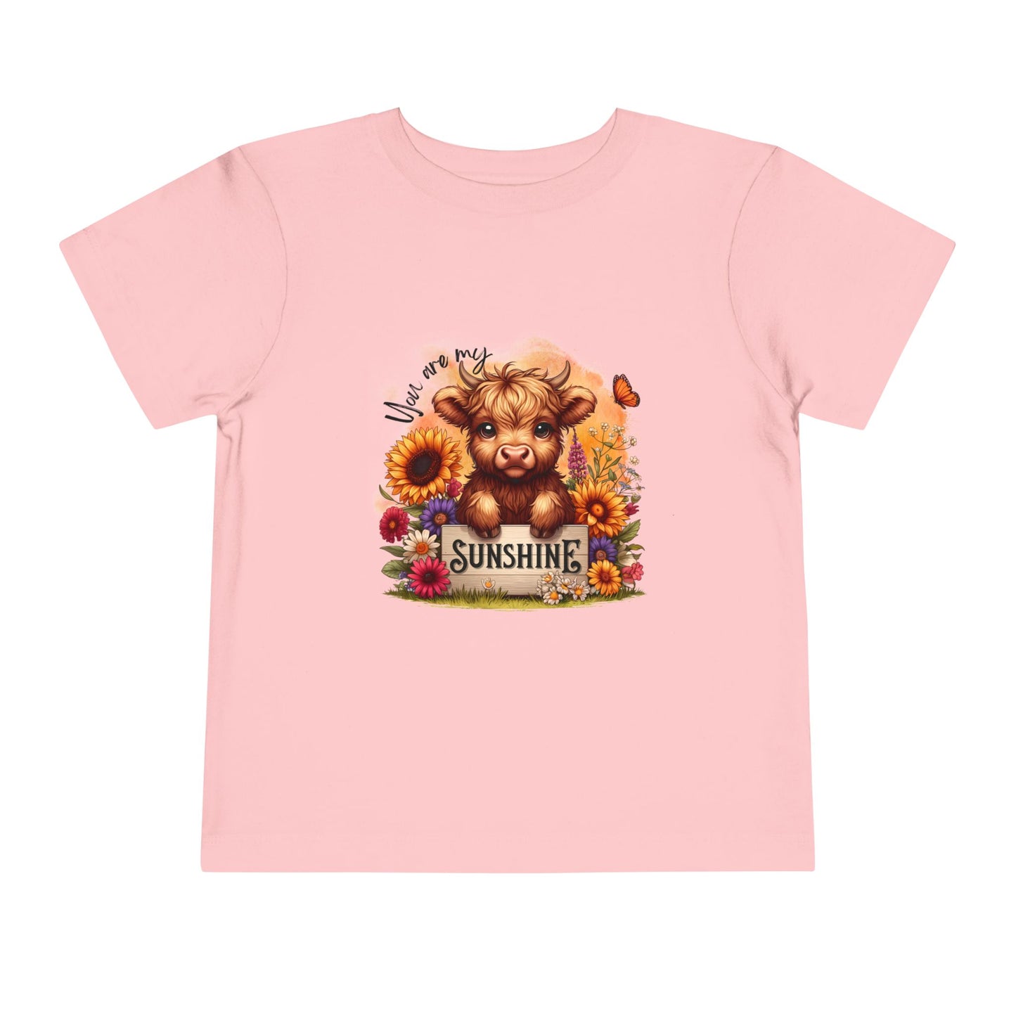 You Are My Sunshine Toddler Tee -  Baby Highland Cow Print