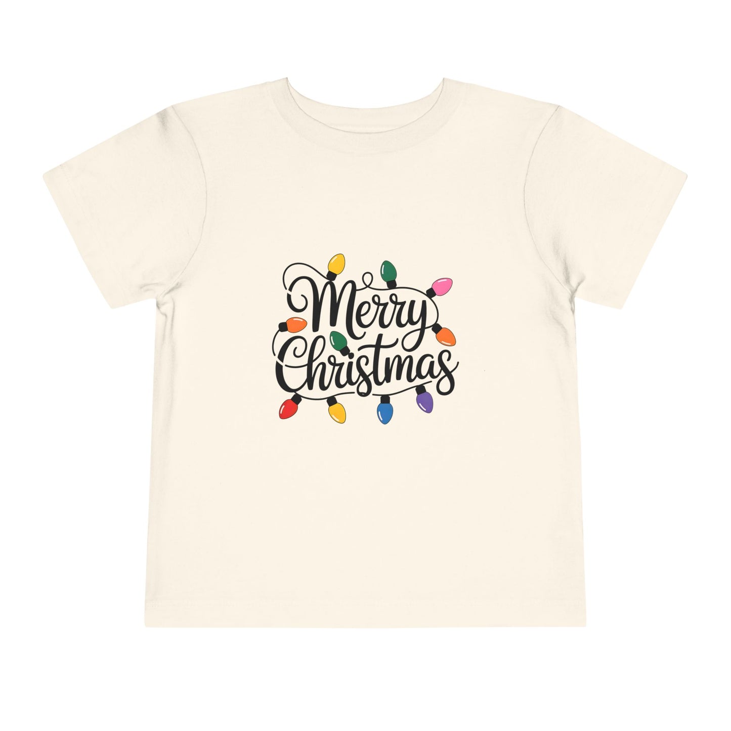 Merry Christmas Lights Toddler T-Shirt | Holiday Tee for Kids, Christmas Gift, Cute Children's Apparel, Infant Outfit, Festive Shirt
