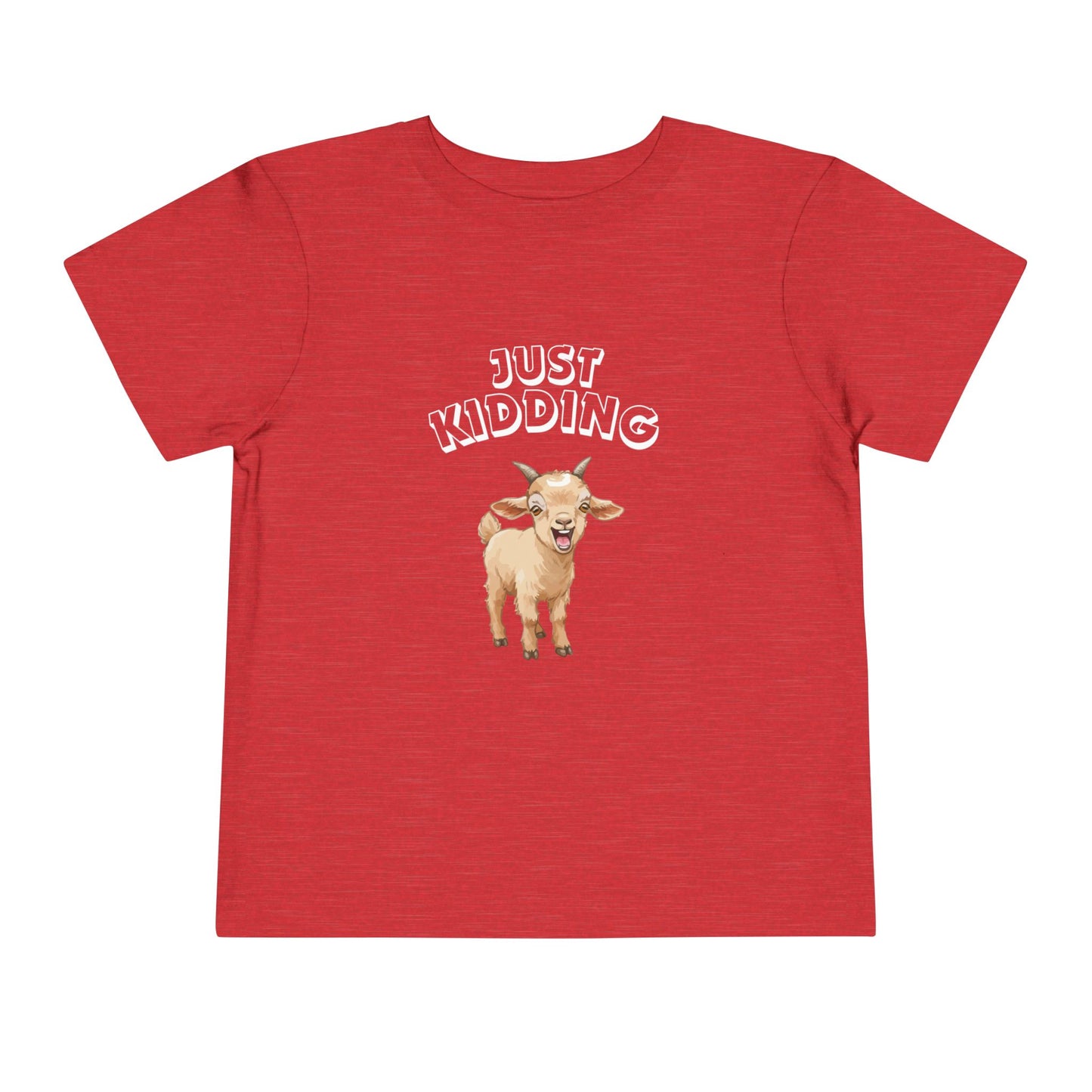 Just Kidding Baby Goat Pun Toddler Shirt with 25% of Proceeds to Goatlandia Farm Animal Sanctuary