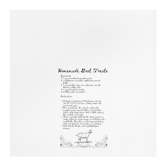 Homemade Goat Treats Tea Towel, Kitchen Gift, Animal Lover Gift, Recipe Towel, Goat Owner Gift