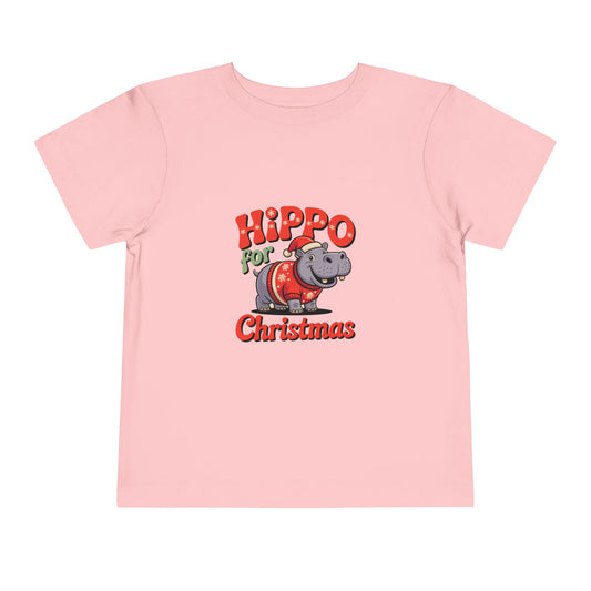 Hippo for Christmas Toddler Tee, Fun Festive Shirt, Kid’s Holiday Apparel, Christmas Gift for Toddlers, Cute Baby Tee