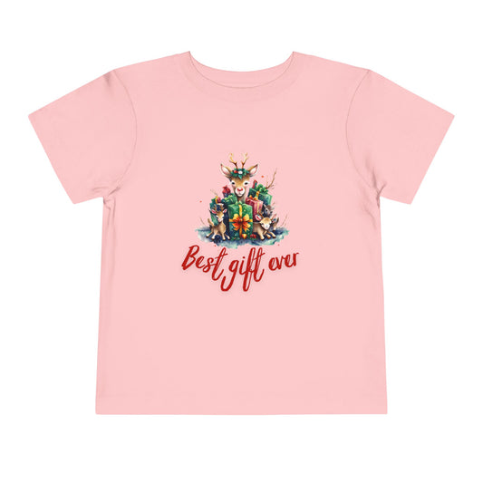 Best Gift Ever Toddler Tee Christmas Reindeer Gift Shirt, Holiday Toddler T-Shirt, Christmas Gift