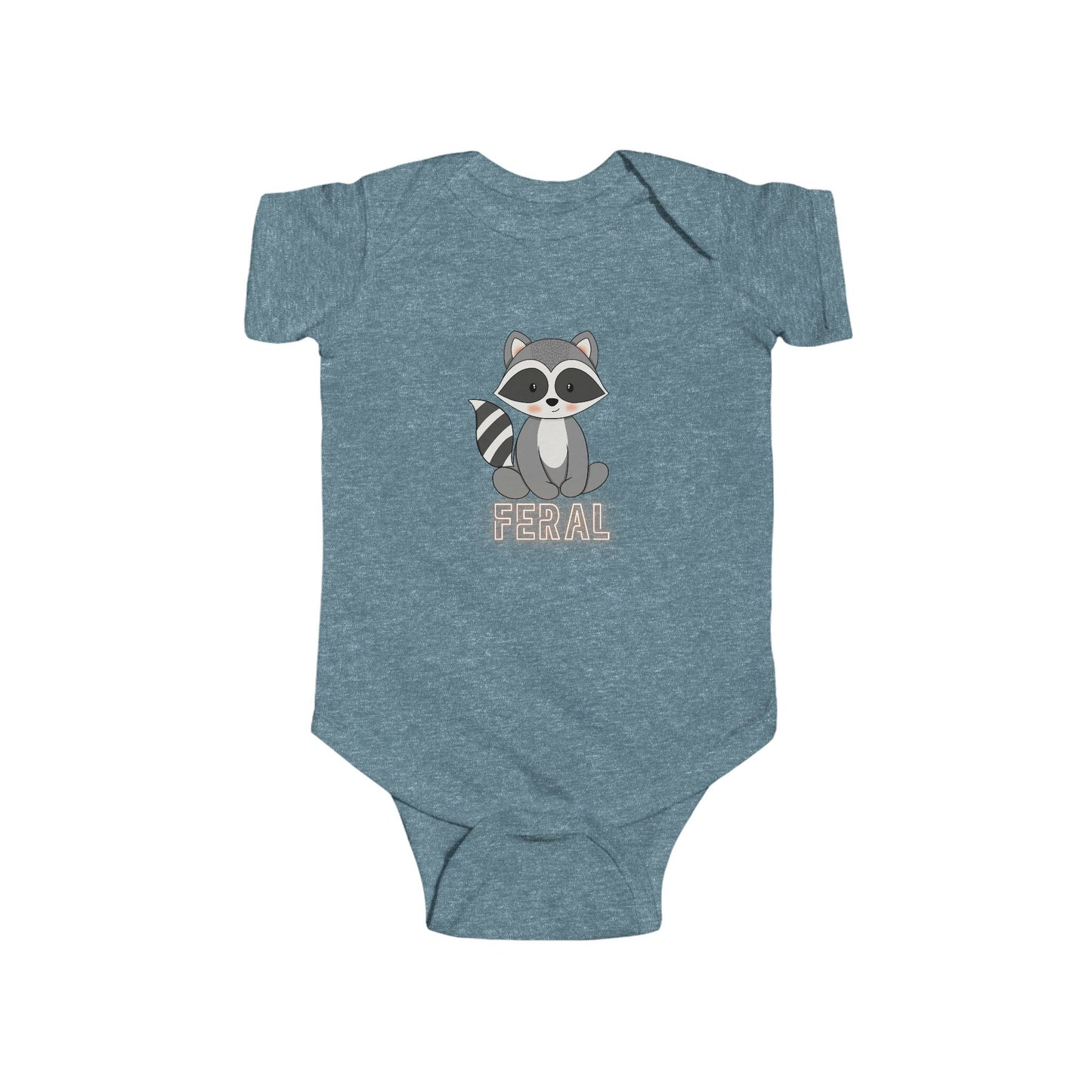 Feral Baby Raccoon Wild Child Onesie by Bella+Canvas, Infant Bodysuit - Cute and Funny