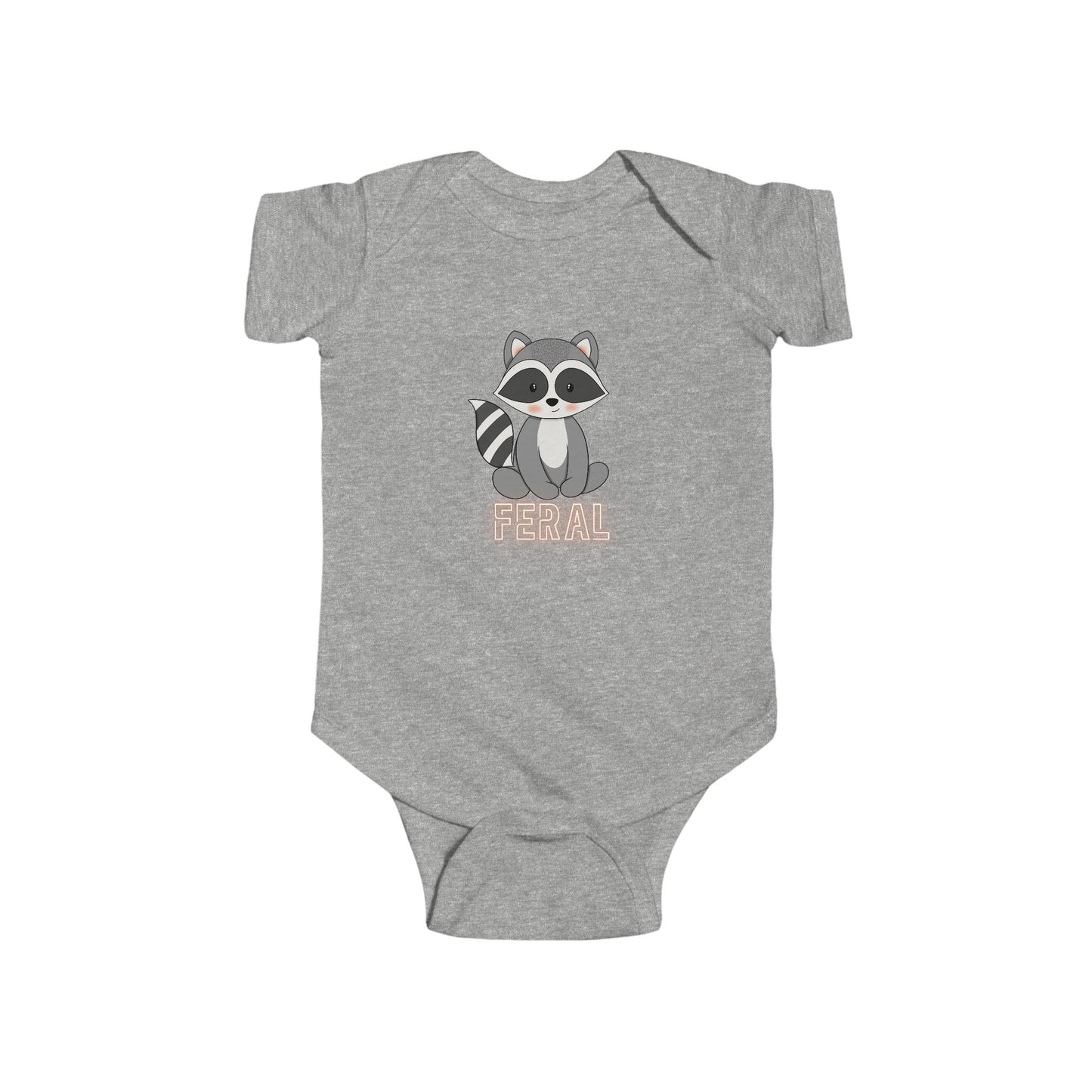 Feral Baby Raccoon Wild Child Onesie by Bella+Canvas, Infant Bodysuit - Cute and Funny