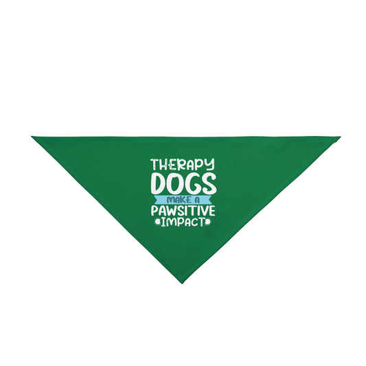 Therapy Dogs 'Pawsitive Impact' Pet Bandana — Green Dog Scarf for Therapy & Service Visits