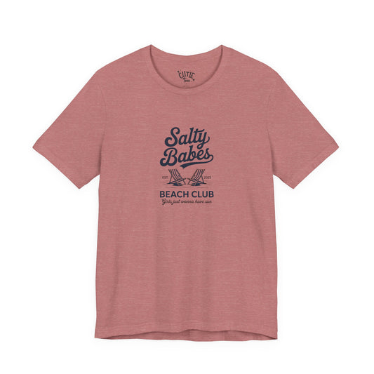 Salty Babes Beach Club Tee, Summer Vibes T-Shirt, Unisex Casual Wear, Beach Party Outfit, Vacation Essential, Gift for Her