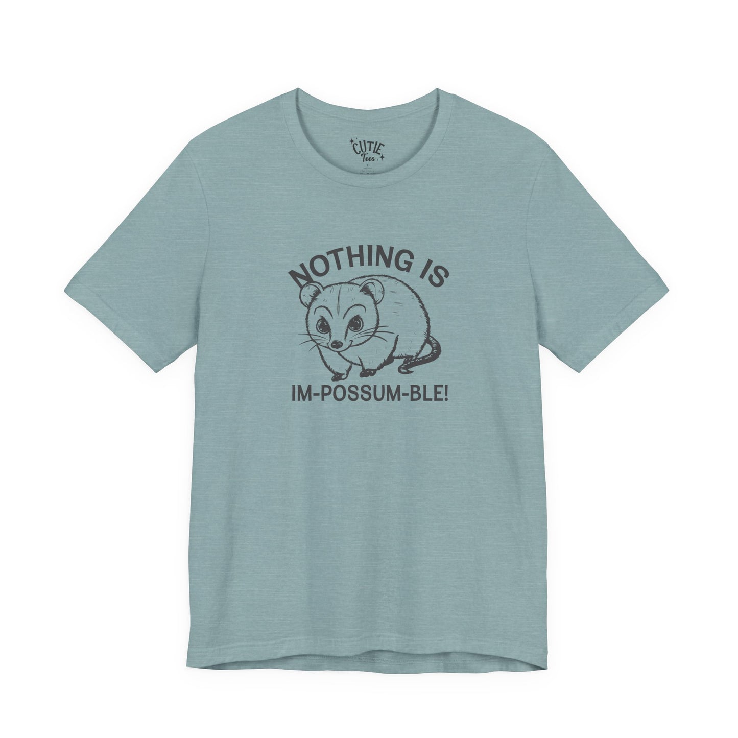 Possum Inspirational Tee - Im-Possum-Ble Unisex Jersey Tee – Cute Animal Humor Shirt for Gifts, Casual Wear, Birthdays, Animal Lovers, Celebrations