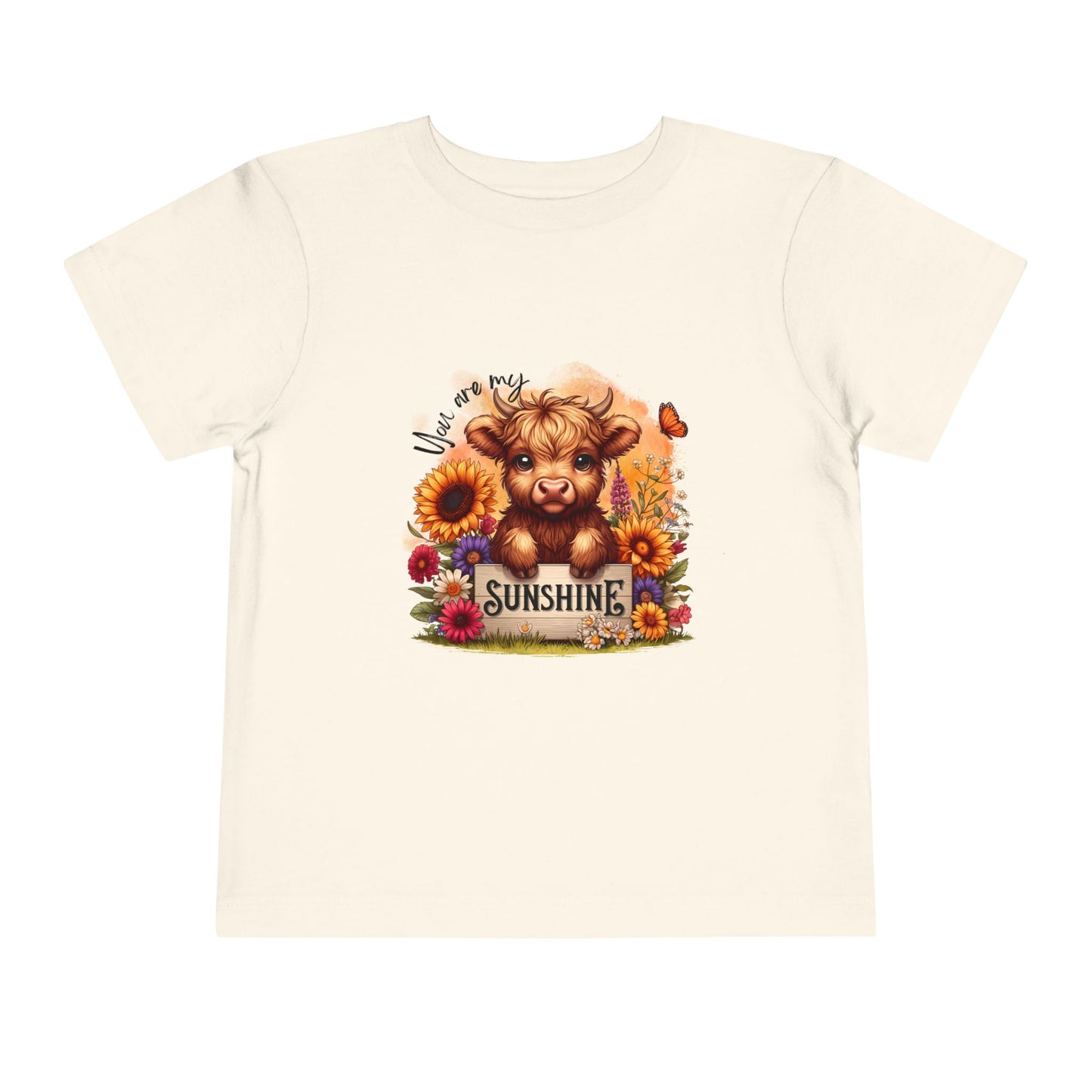 You Are My Sunshine Toddler Tee -  Baby Highland Cow Print