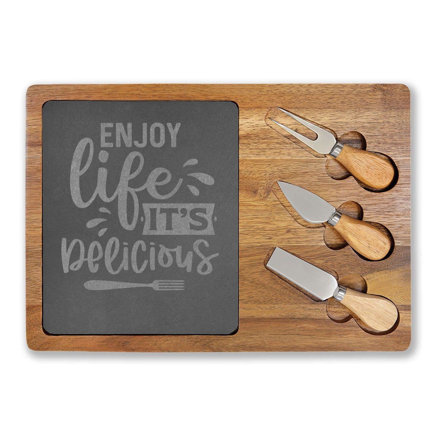 Engraved Charcuterie Board - Enjoy Life, It's Delicious!