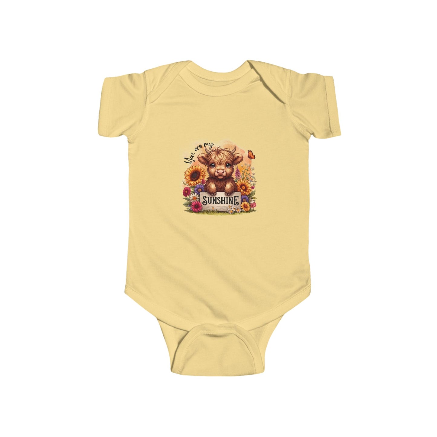You are my Sunshine Infant Bodysuit - Cute Baby Highland Cow, Cute Baby Outfit, Perfect Gift for Baby Showers, Birthday, and Holidays