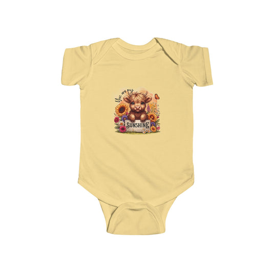 You are my Sunshine Infant Bodysuit - Cute Baby Highland Cow, Cute Baby Outfit, Perfect Gift for Baby Showers, Birthday, and Holidays