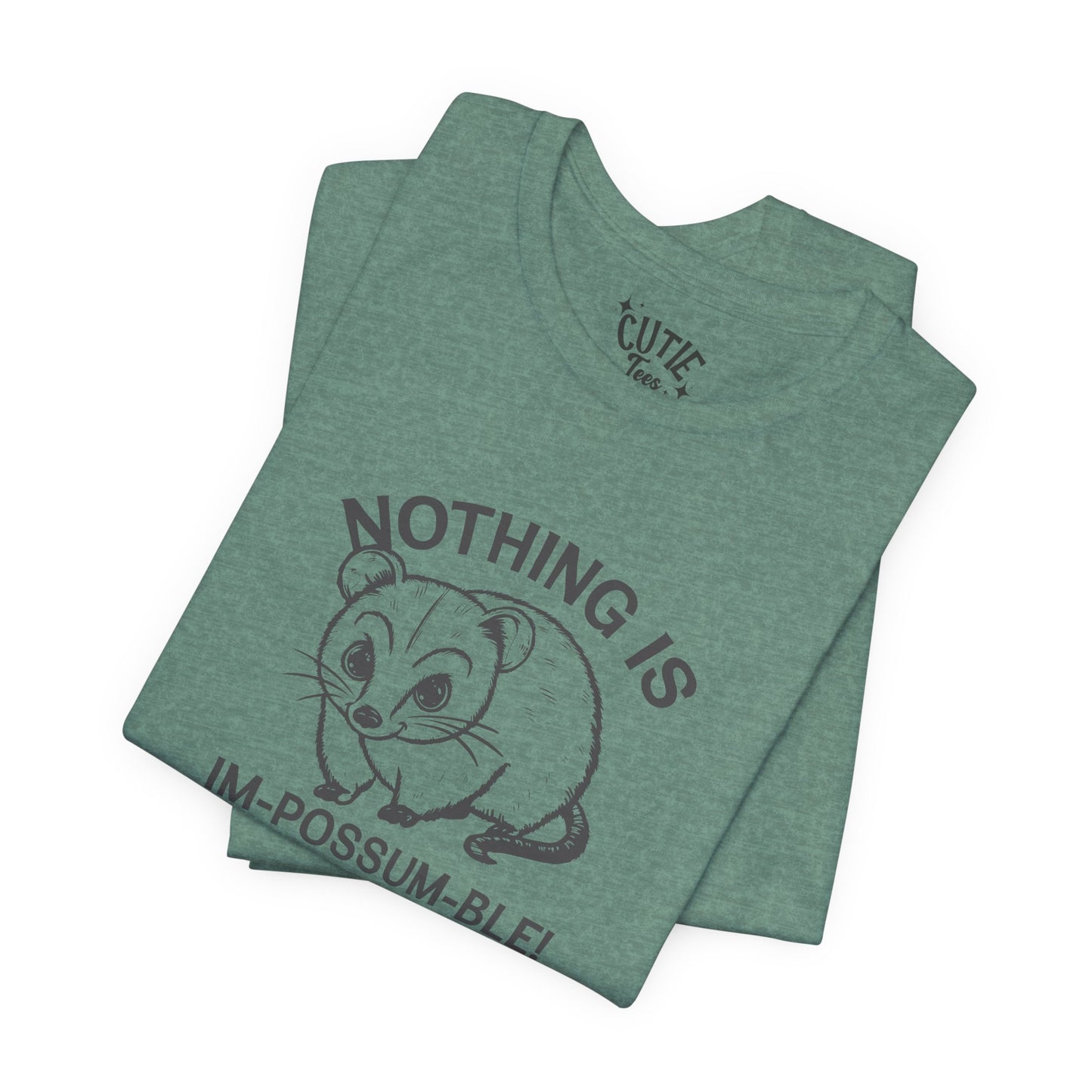 Possum Inspirational Tee - Im-Possum-Ble Unisex Jersey Tee – Cute Animal Humor Shirt for Gifts, Casual Wear, Birthdays, Animal Lovers, Celebrations