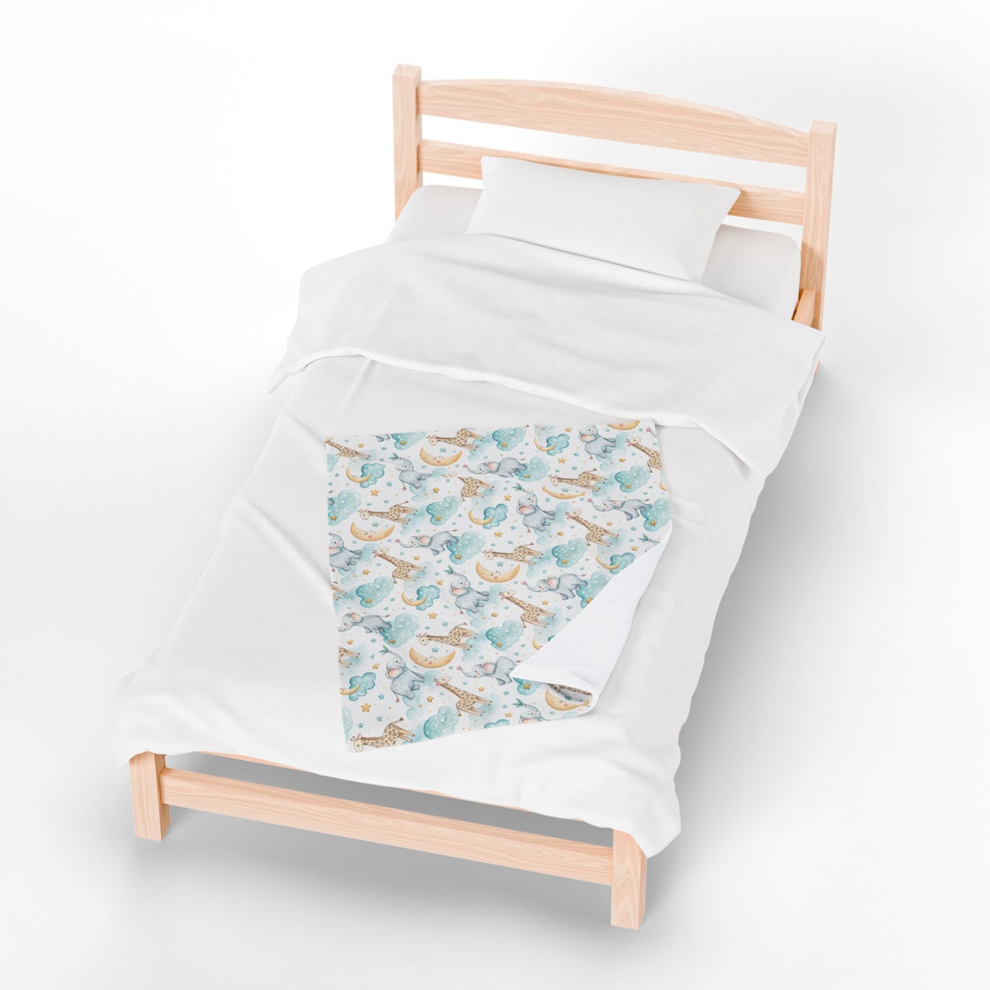 Moon Elephant and Giraffe Baby Blanket