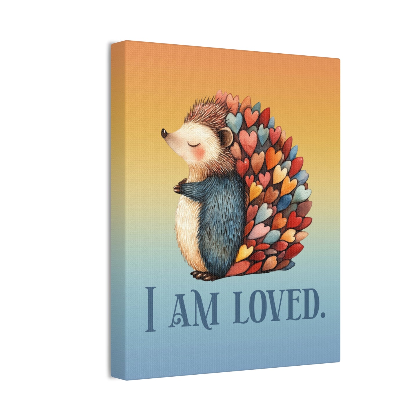Hedgehog 'I Am Loved' Canvas Wall Art