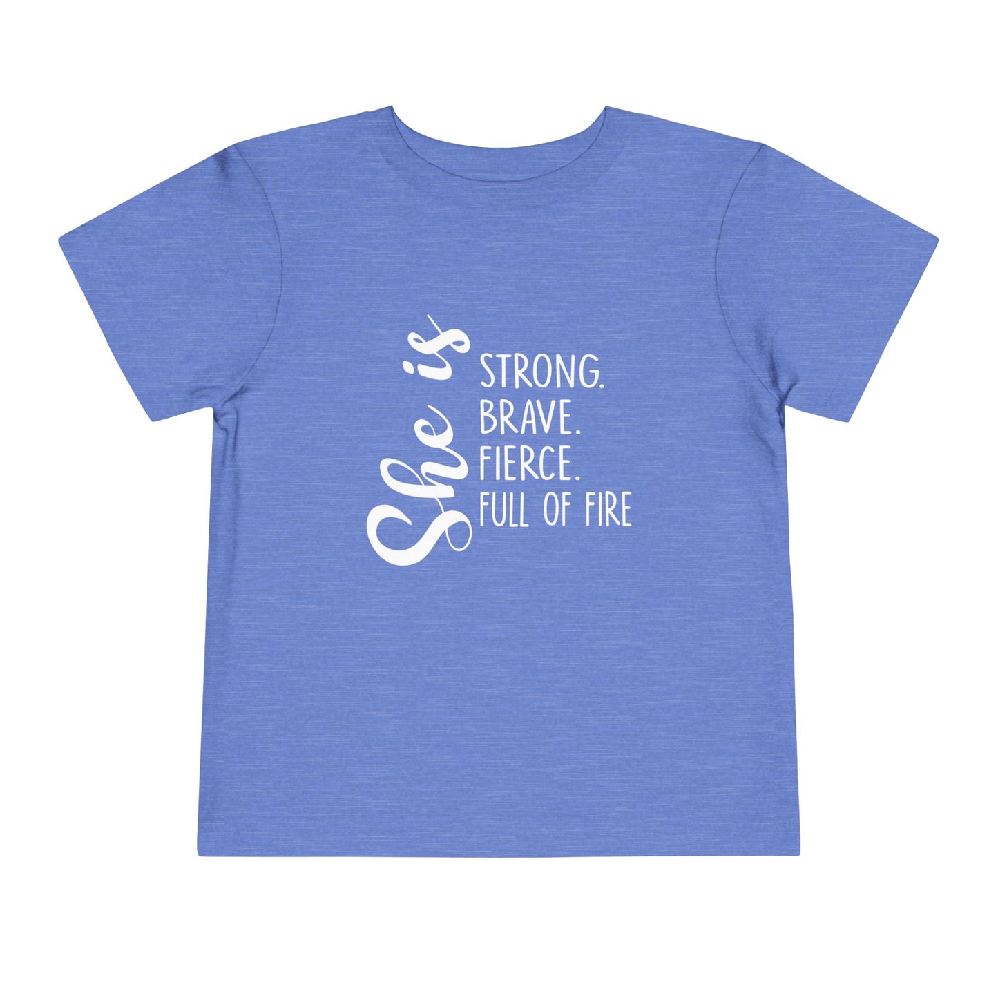 Empowering Toddler Tee - "She is Strong, Brave, Fierce, Full of Fire" - Perfect Gift for Little Warriors, Playdates, Birthdays, [...]