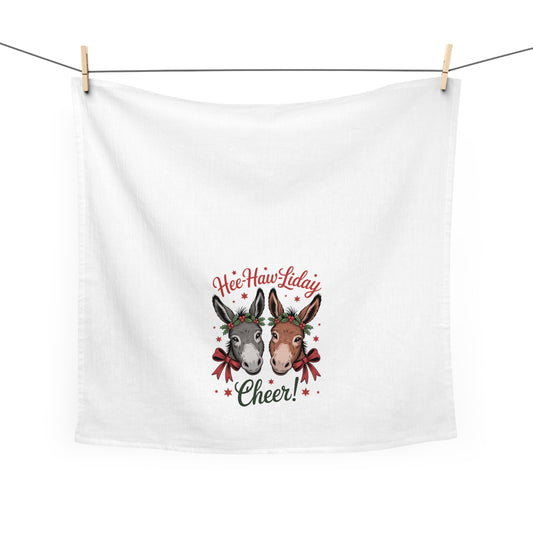 Hee-Haw-liday Cheer Tea Towel — Donkey Holiday Kitchen Towel