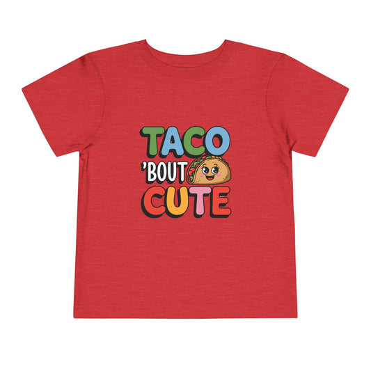 Taco 'Bout Cute Toddler Tee - Kawaii Taco Graphic