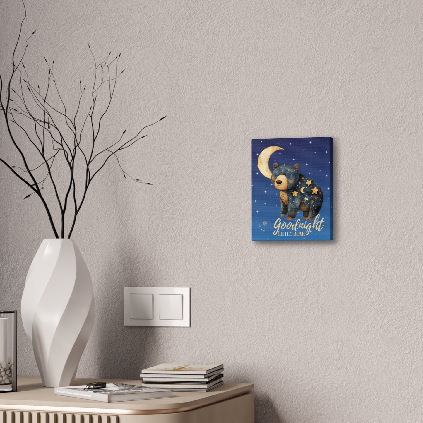 Goodnight Bear Canvas Wall Art 8"x10"