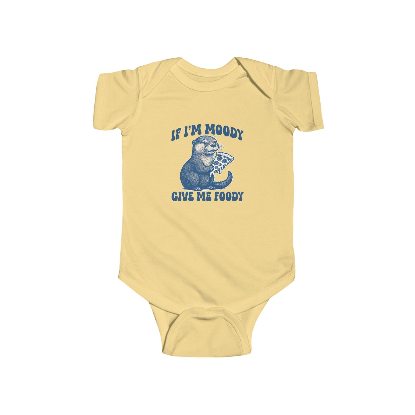Otter Hungry Pizza Funny Baby Onesie - Foodie Gift for Hangry Infants
