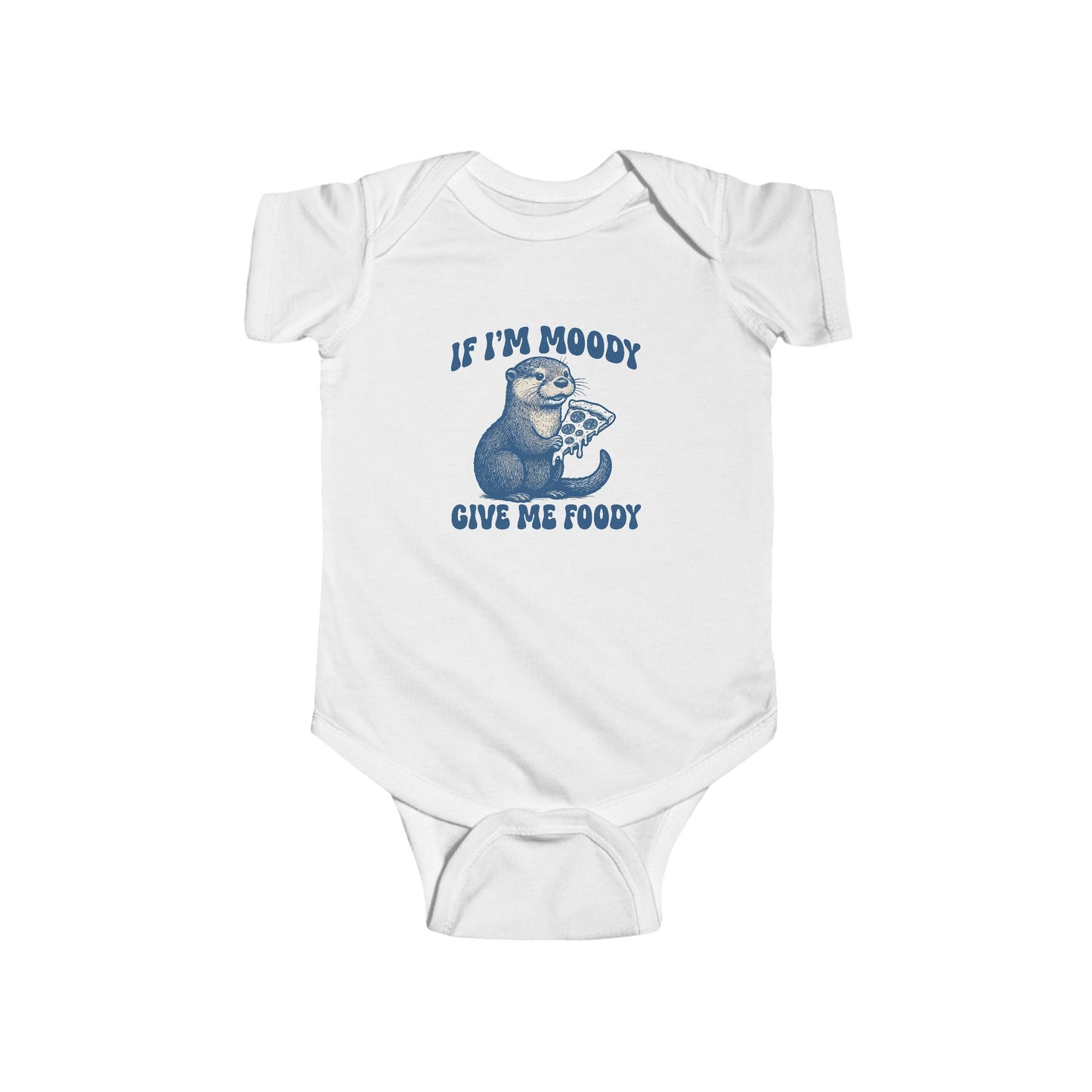 Otter Hungry Pizza Funny Baby Onesie - Foodie Gift for Hangry Infants