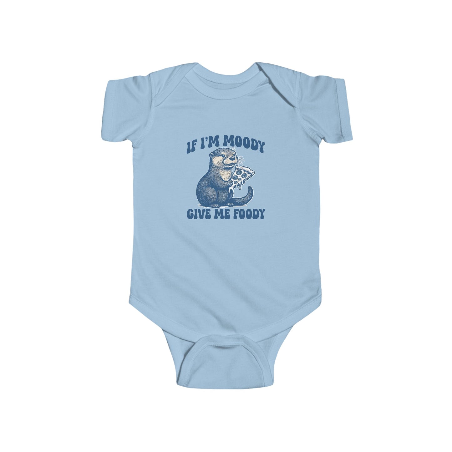 Otter Hungry Pizza Funny Baby Onesie - Foodie Gift for Hangry Infants