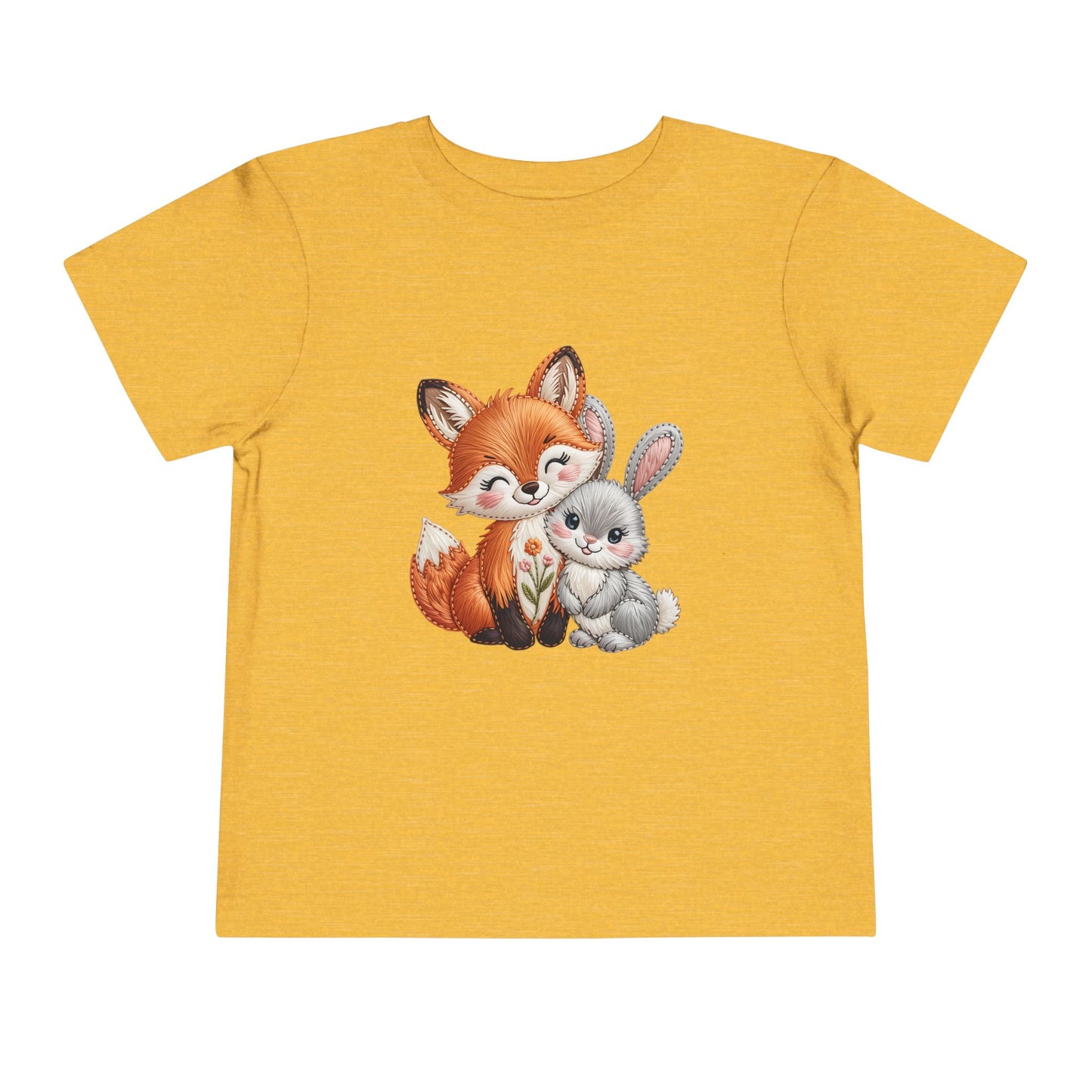 Animal Friends Toddler Tee, Kids Short Sleeve Shirt, Baby Shower Gift, Toddler Apparel, Fox and Bunny Design