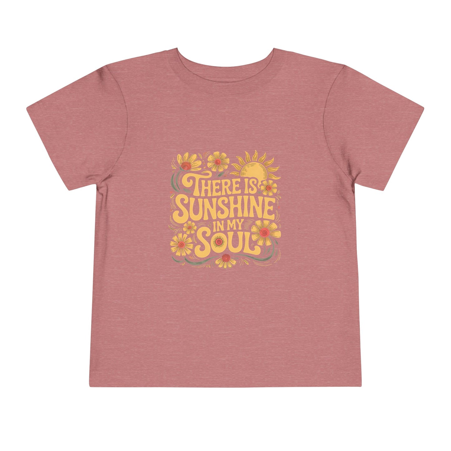 Sunshine in my Soul Retro Toddler Tee, Cute Toddler Shirt, Summer Outfit, Gift for Kids, Flower Graphic Tee, Birthday Gift for Toddlers