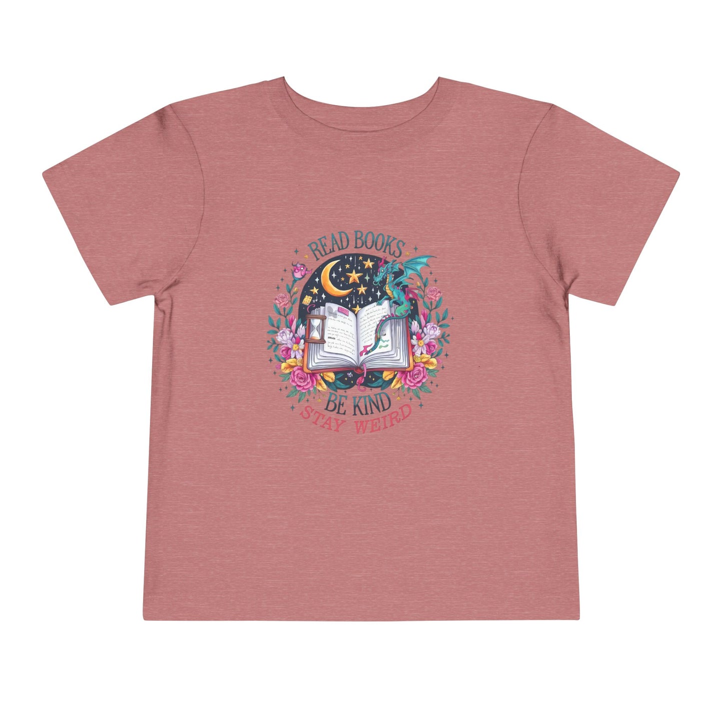 Charming Storybook Toddler T-Shirt "Read Books, Be Kind, Stay Weird"| Cute Kids Tee, Fantasy Gifts, Reading Themed Shirt, Toddler Outfit, Fun Apparel