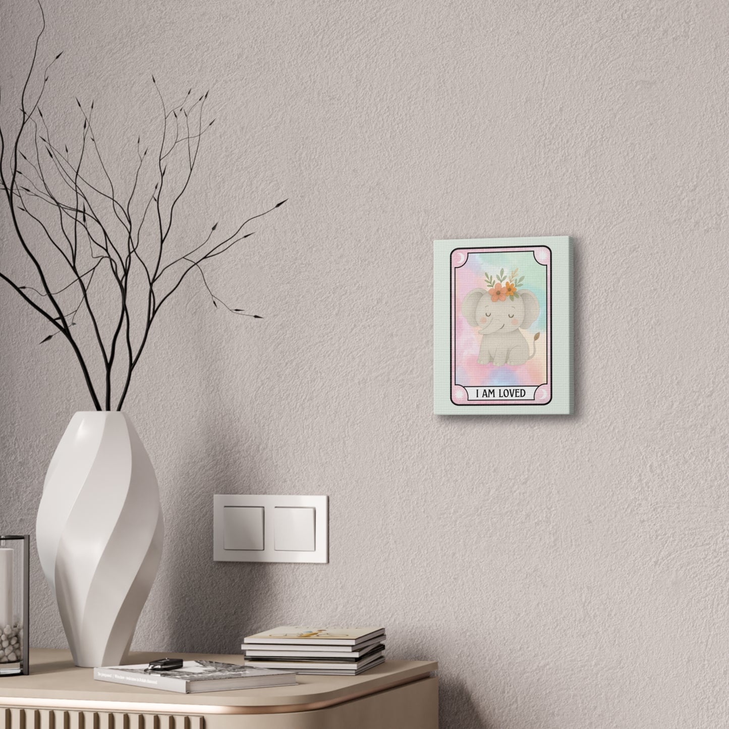 Elephant 'I Am Loved' Wall Art - Tarot Card