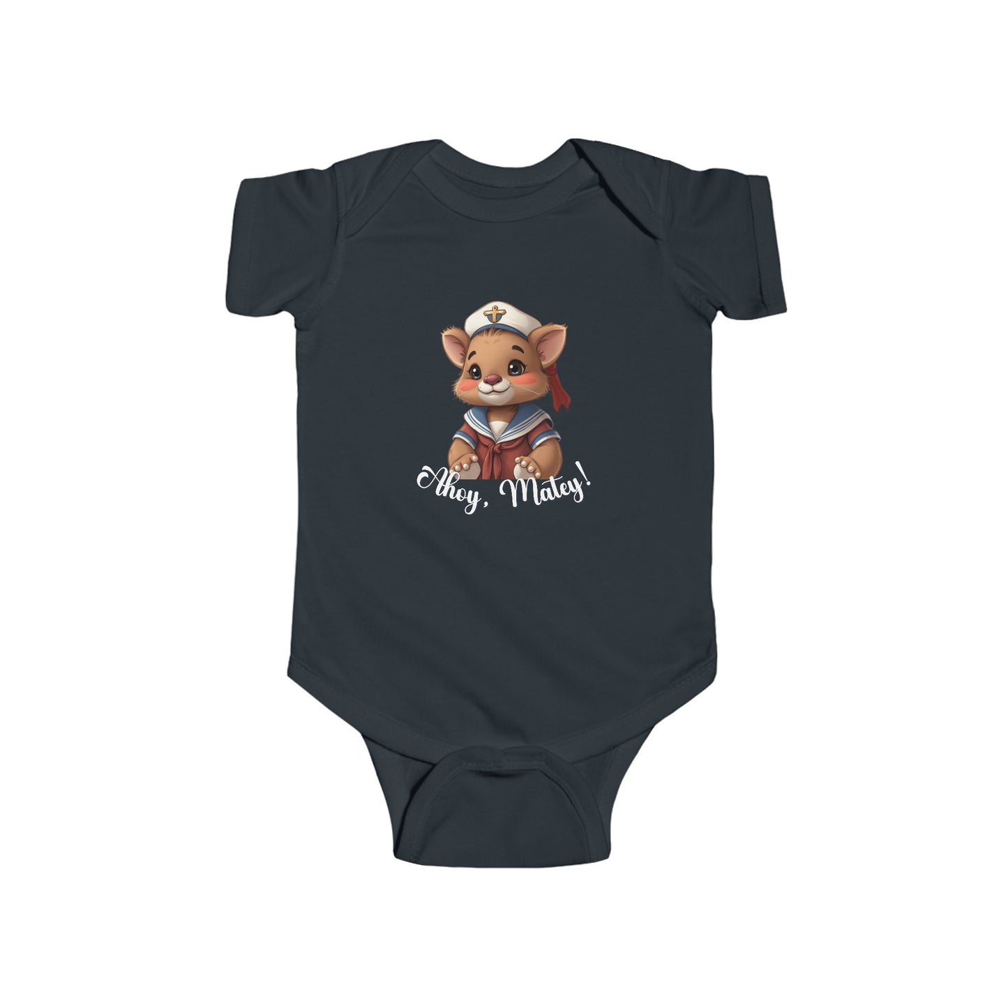 Ahoy Matey Nautical Animal Baby Bodysuit, Cute Infant Outfits, Personalized Baby Clothes, Baby Shower Gift, Sailor Theme Onesie