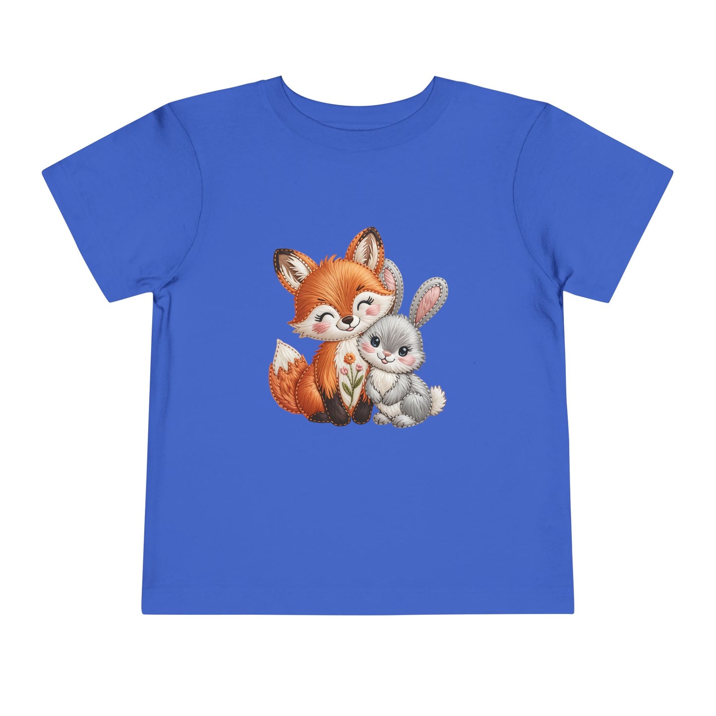 Animal Friends Toddler Tee, Kids Short Sleeve Shirt, Baby Shower Gift, Toddler Apparel, Fox and Bunny Design