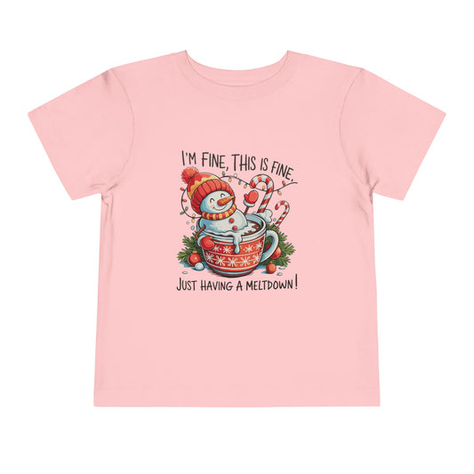 Holiday Meltdown Snowman Toddler Tee - Funny Christmas Stress Gift