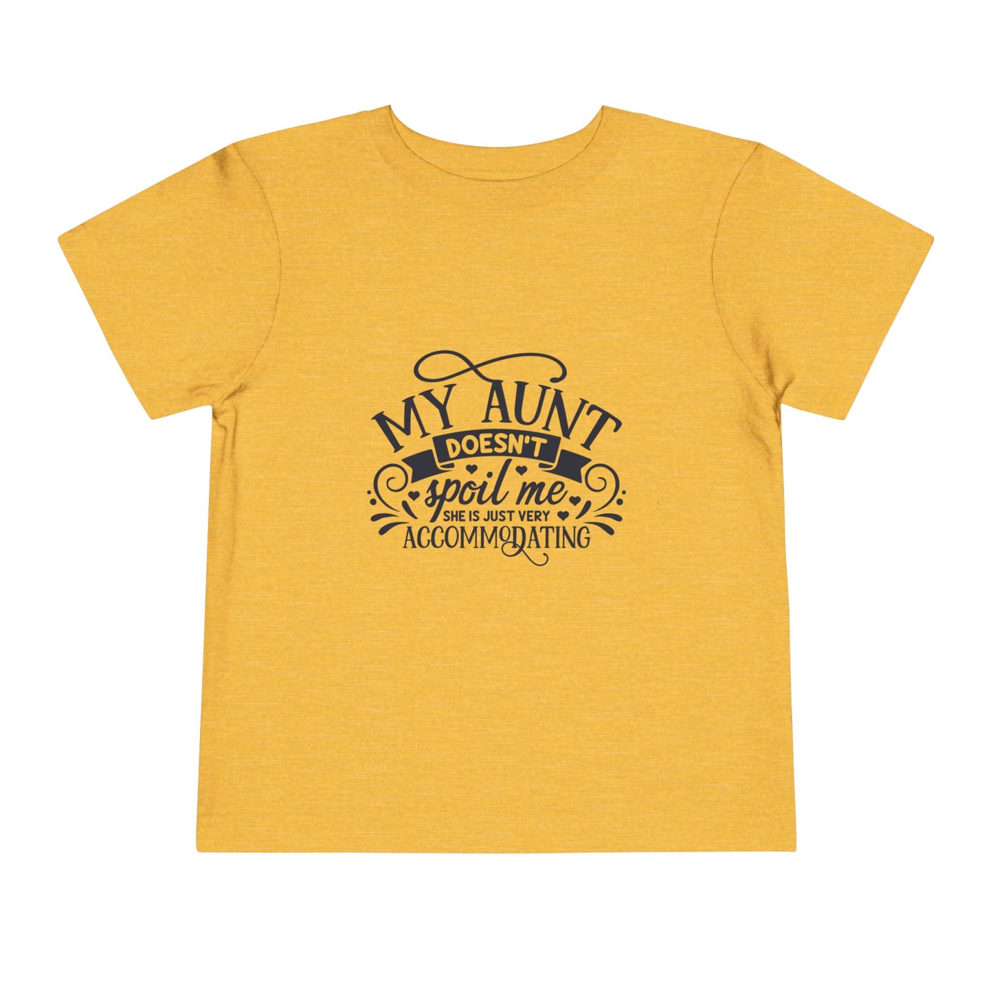 "My Aunt Doesn't Spoil Me" Lucky Toddler Short Sleeve Tee, Fun Gift for Kids, Birthday, Family Gatherings, Cute Casual Wear, Auntie Gift