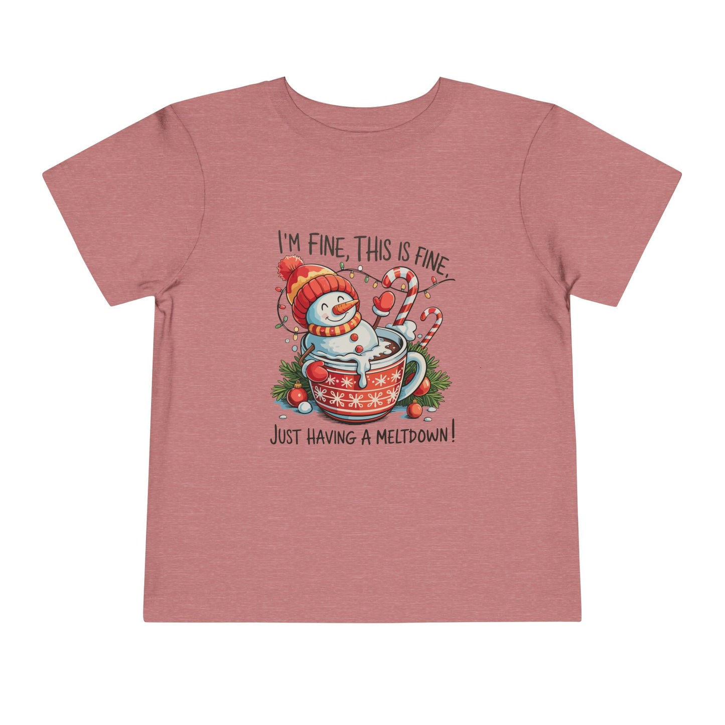 Holiday Meltdown Snowman Toddler Tee - Funny Christmas Stress Gift