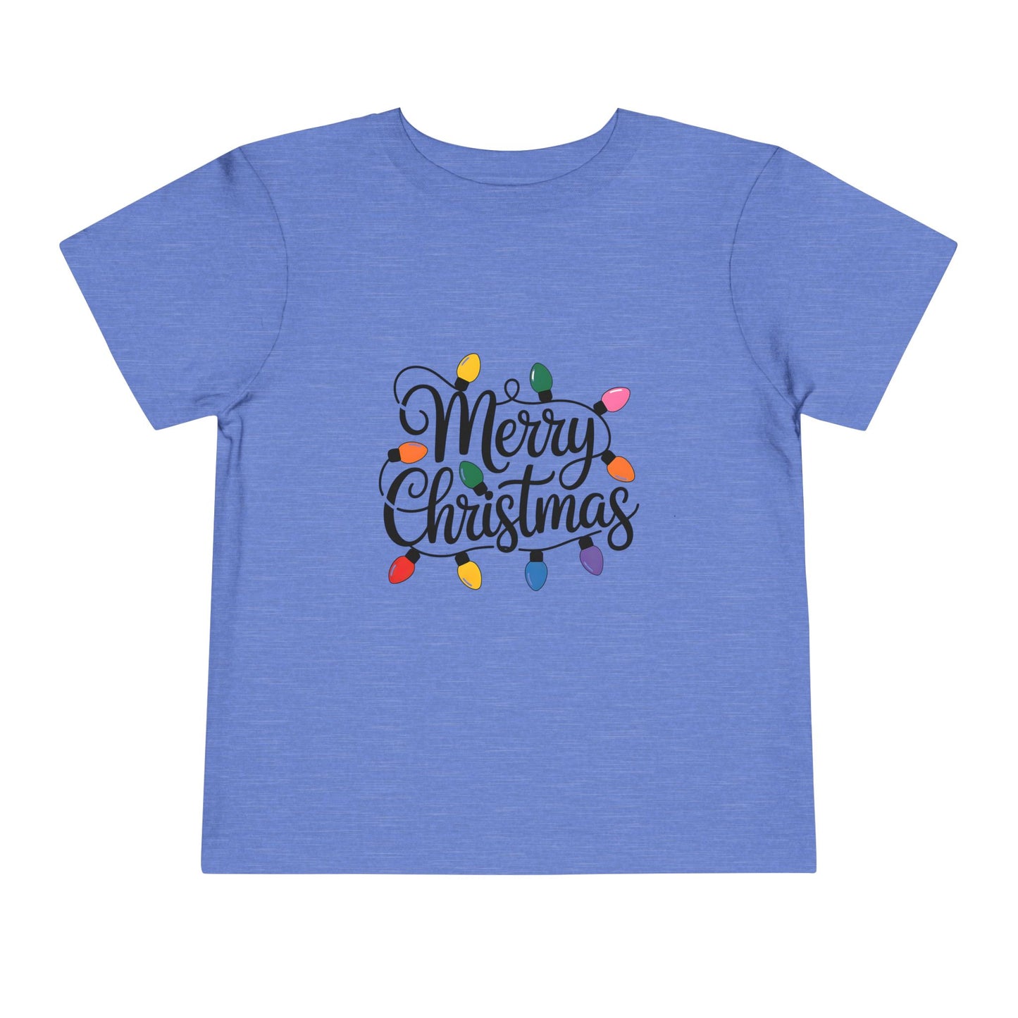 Merry Christmas Lights Toddler T-Shirt | Holiday Tee for Kids, Christmas Gift, Cute Children's Apparel, Infant Outfit, Festive Shirt