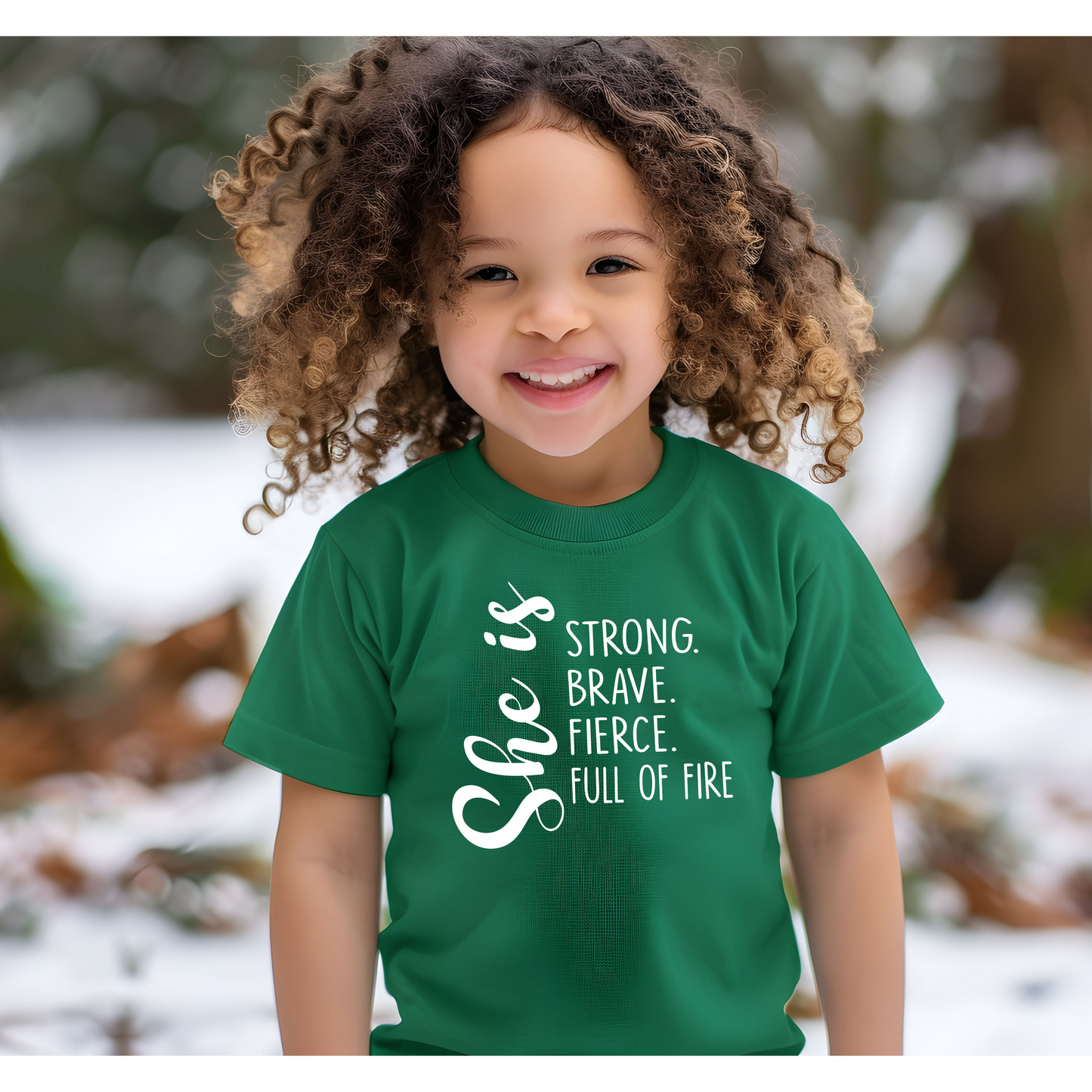 Empowering Toddler Tee - "She is Strong, Brave, Fierce, Full of Fire" - Perfect Gift for Little Warriors, Playdates, Birthdays, [...]