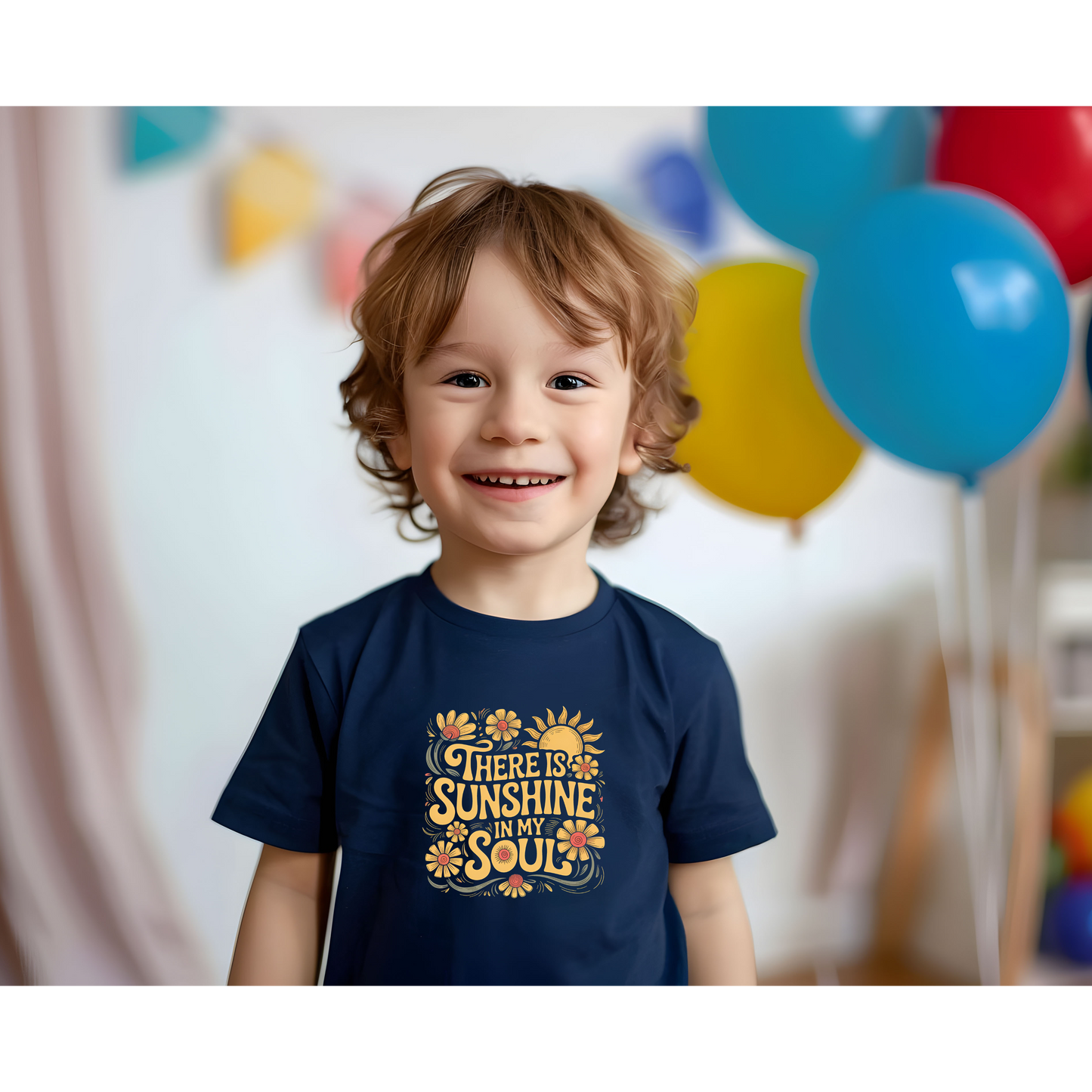 Sunshine in my Soul Retro Toddler Tee, Cute Toddler Shirt, Summer Outfit, Gift for Kids, Flower Graphic Tee, Birthday Gift for Toddlers