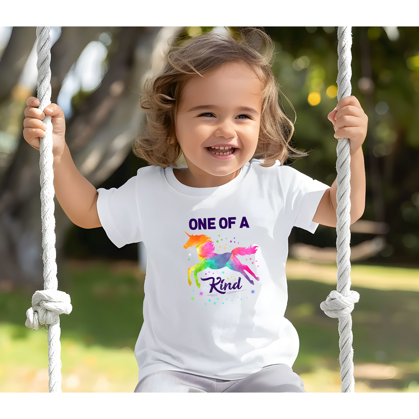 Unicorn Toddler Tee, One of a Kind, Cute Kids Shirt, Birthday Gift, Playwear, Rainbow Apparel